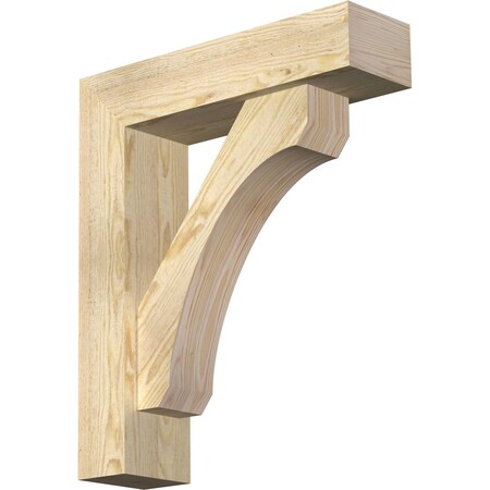 Ekena Millwork Legacy Block Rough Sawn Bracket w/ Offset Brace, Douglas Fir, 6"W x 22"D x 26"H BKT0604X22X26LEC05RDF